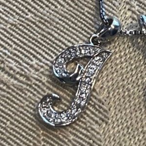 Diamond initial pendant & chain